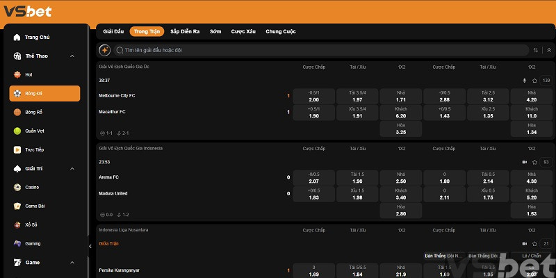Cá cược Bóng Đá VSbet