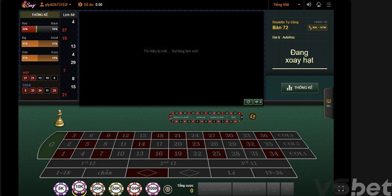 Roulette hấp dẫn - Live Casino VSBet